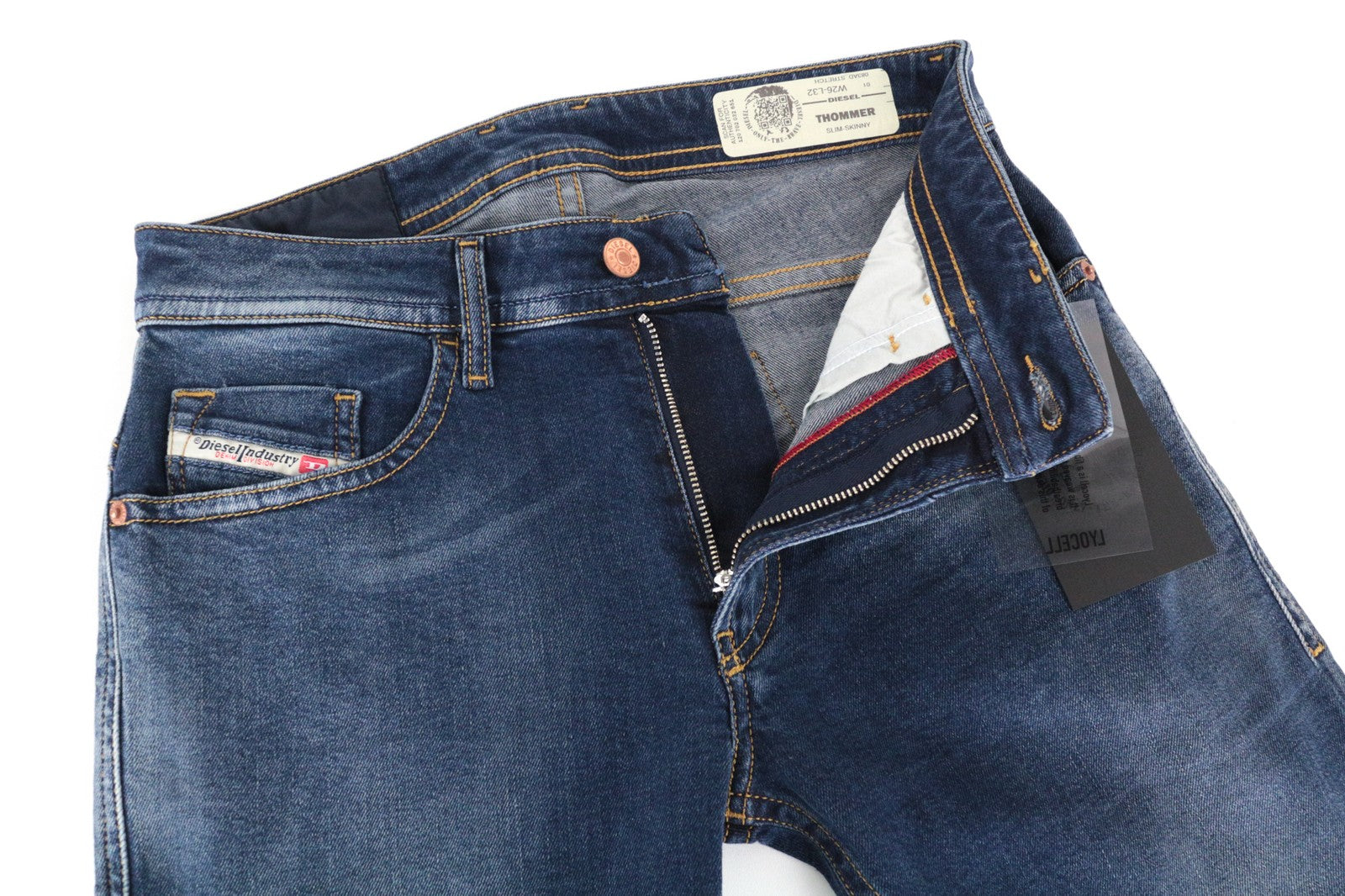 DIESEL Thommer 083AD Men's W26/L32 Blue Slim-Skinny Washed Out Fit Denim