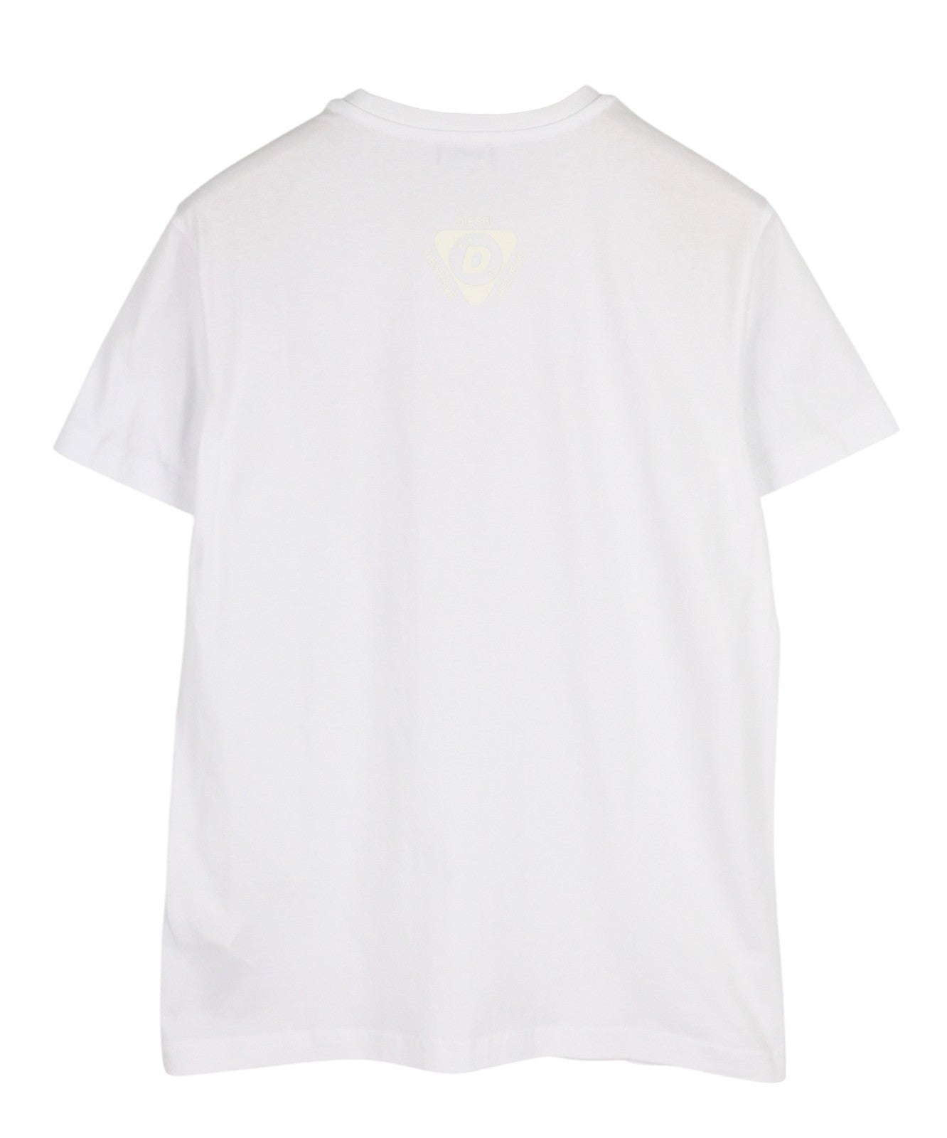 DIESEL T-Diegos-K25 Men T-Shirt L White Short Sleeve Crew Collar Tricot