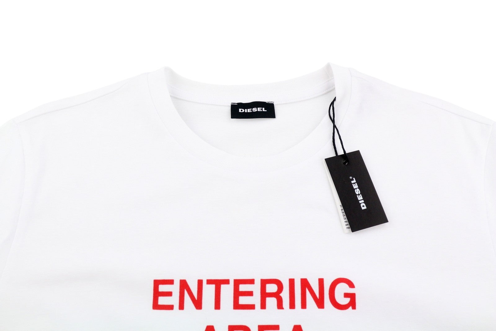 DIESEL T-Diegos-K25 Men T-Shirt L White Short Sleeve Crew Collar Tricot