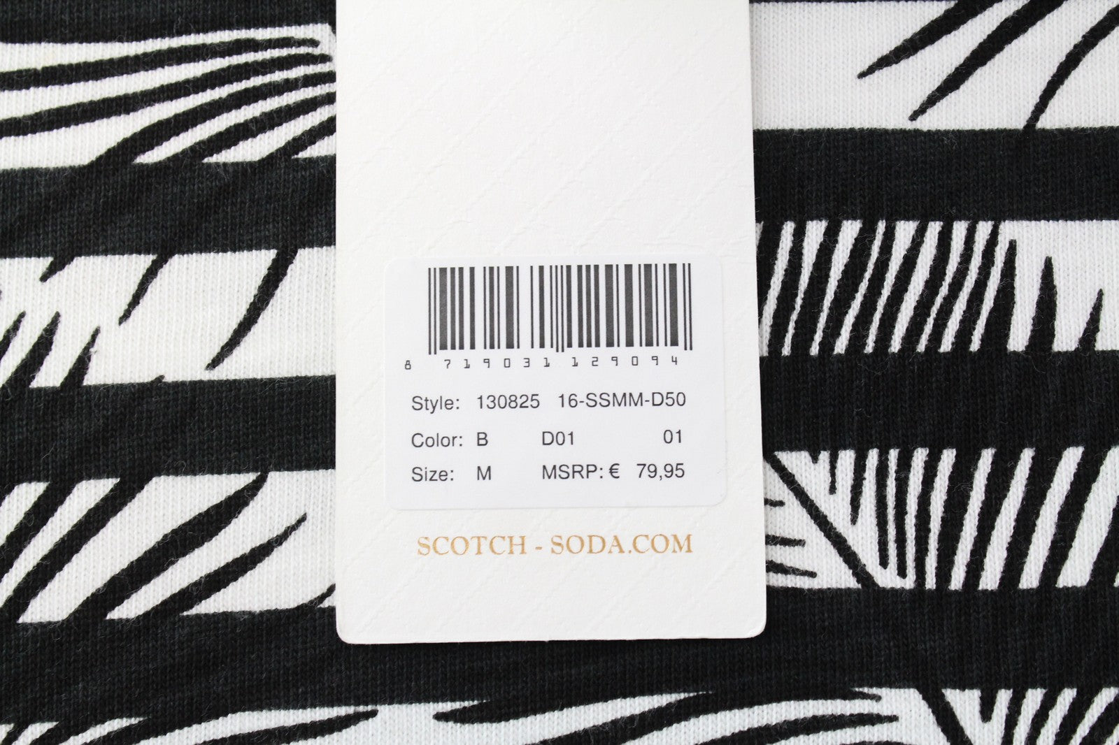 SCOTCH & SODA Men's M Sweatshirt Crew Leaf Patterned Striped Pullover Style