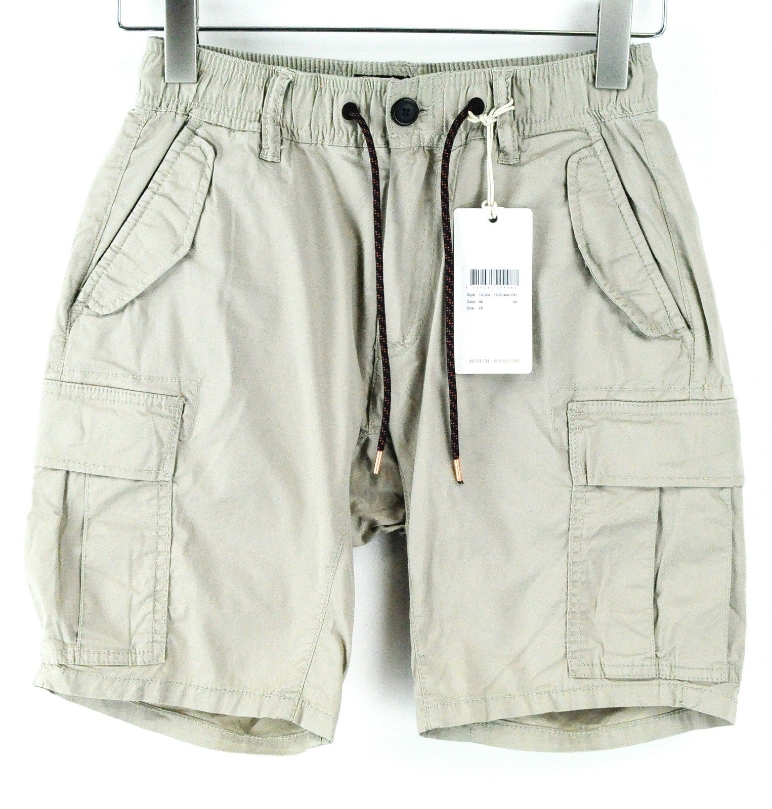 SCOTCH & SODA  Couture W28 Grey Cargo Shorts Multi Pocket Stretch  Mens