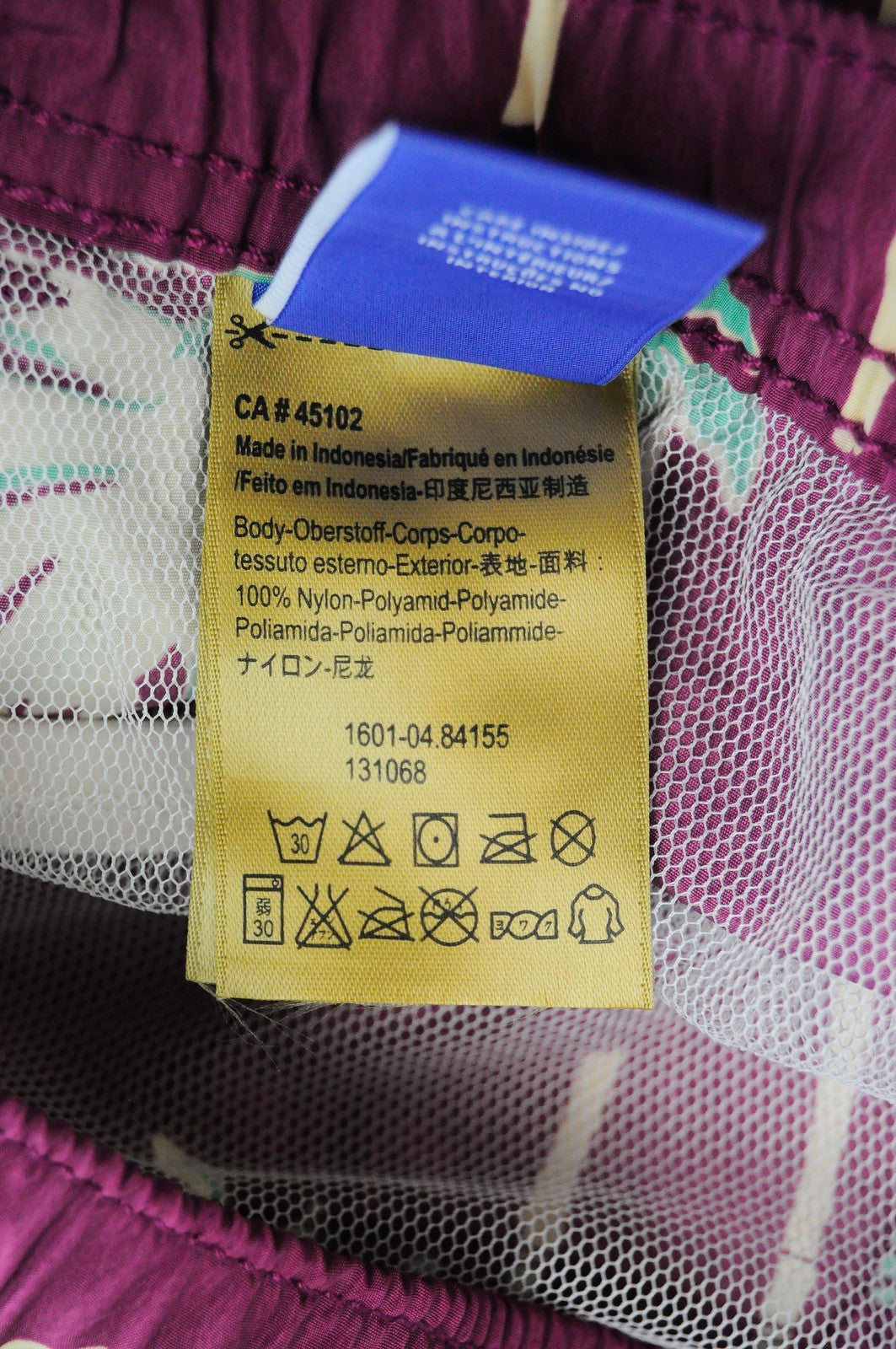 SCOTCH & SODA  Couture Purple Swim Trunks L Palm Printed Mens Pull-On Shorts