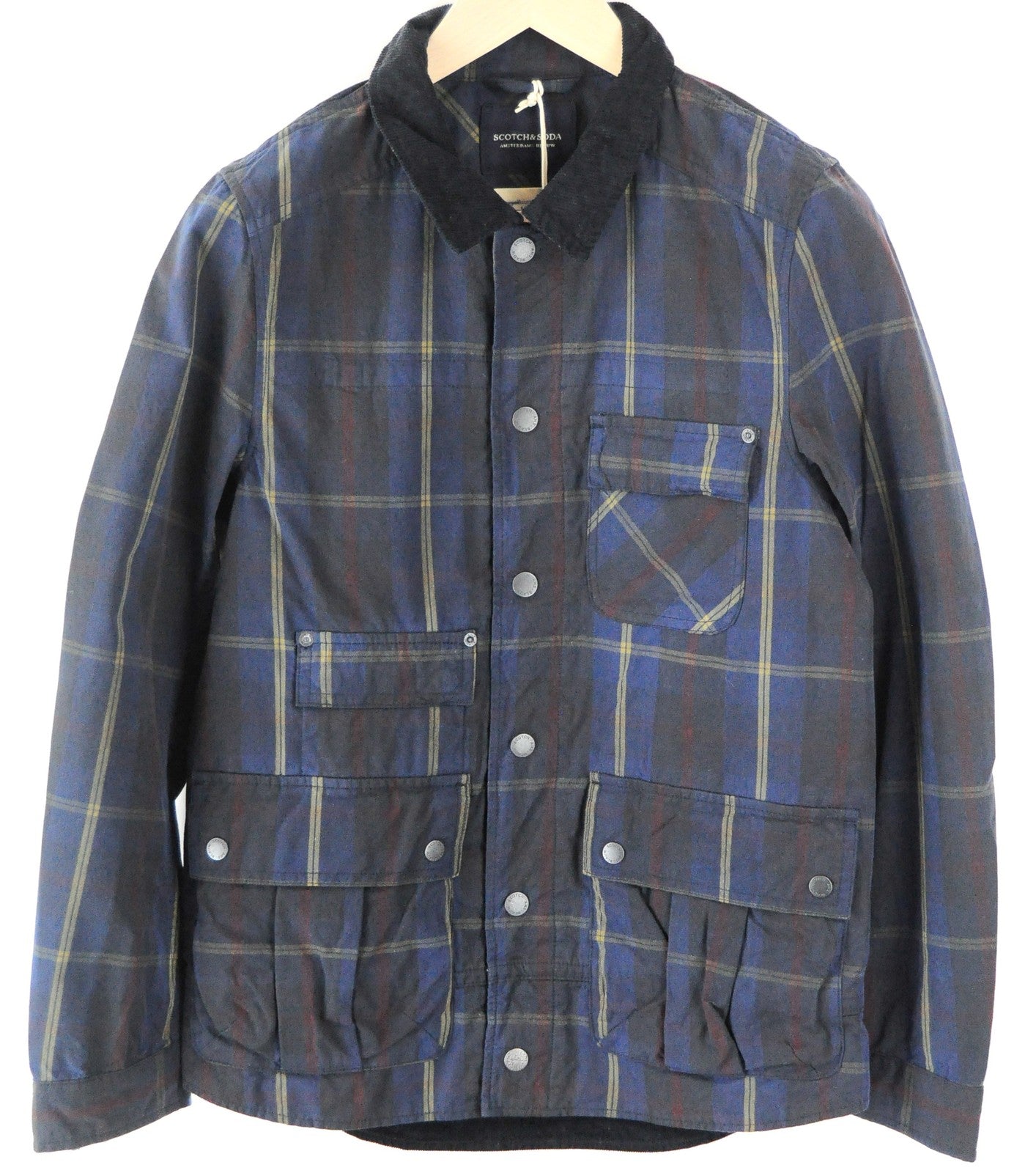 SCOTCH & SODA  Blauw Jacket S Blue   Men`s Shirt-Style Check Buttons