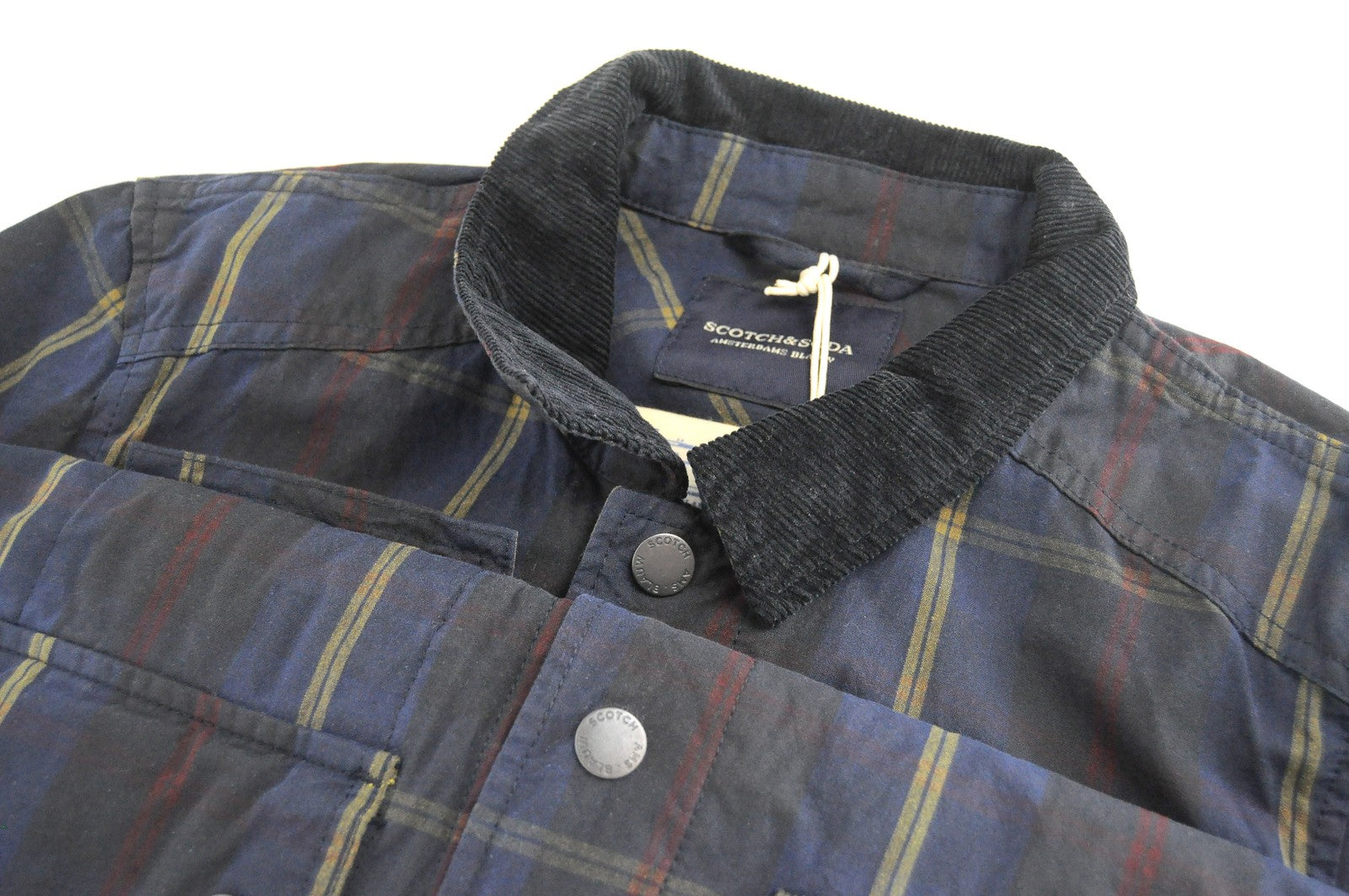 SCOTCH & SODA  Blauw Jacket S Blue   Men`s Shirt-Style Check Buttons