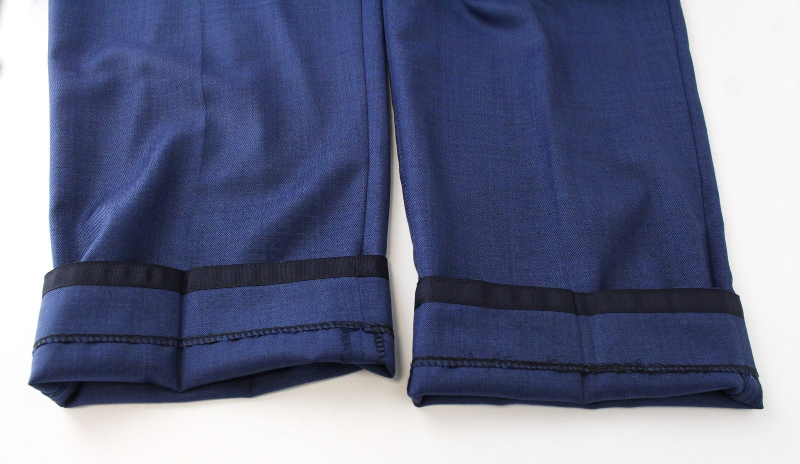 SUITSUPPLY Sienna Wool Trousers UK48S Blue Mens Classic Pleated Classic Pants