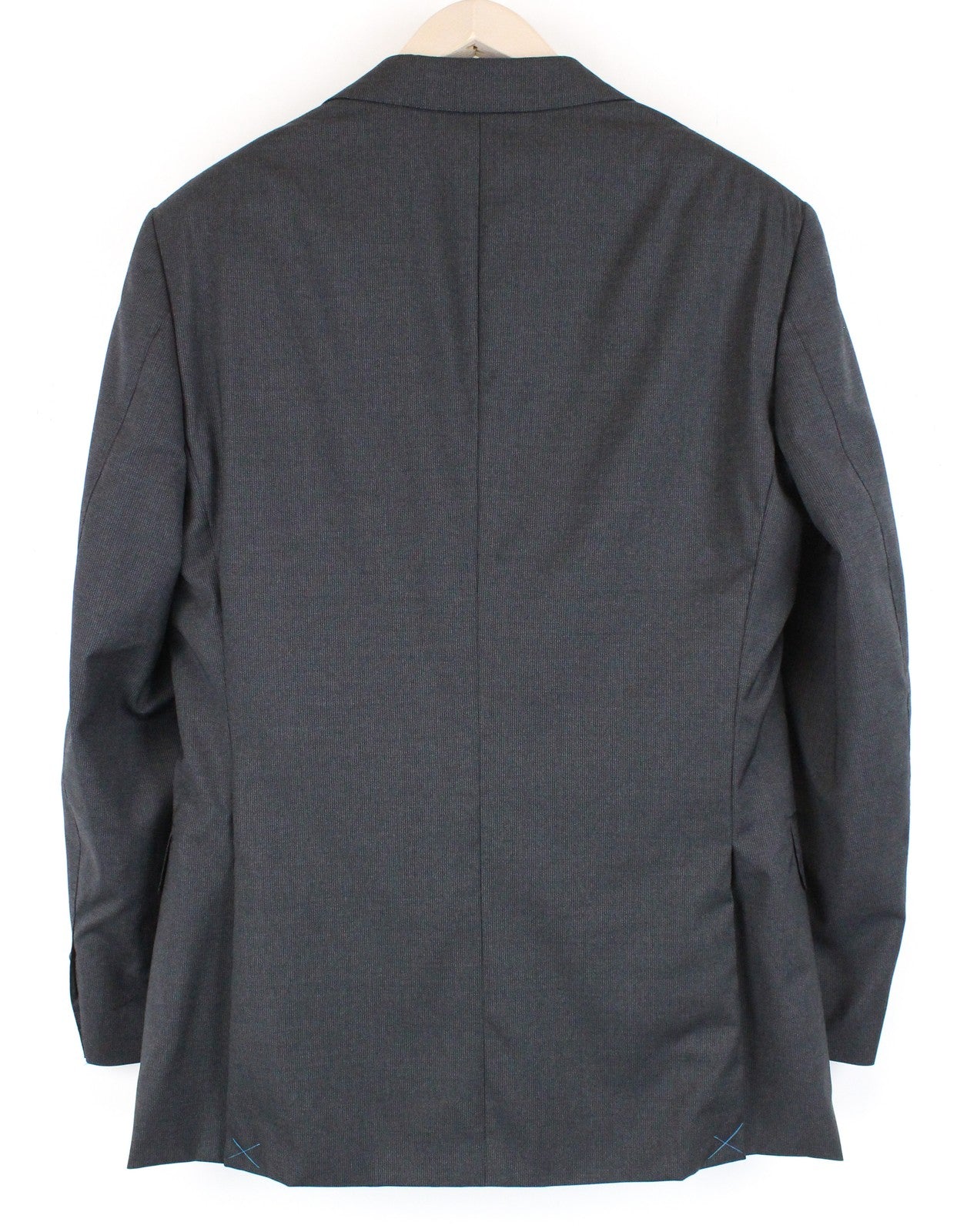 „SUITSUPPLY Napoli“ vyriškas pilkas supervilnos švarkas, UK38R, dryžuotas su sagomis