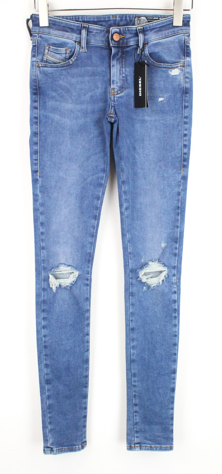 DIESEL Slandy-Low 084UF D.N.A. Women's W26/L34 Skinny Jeans Wash Distressed