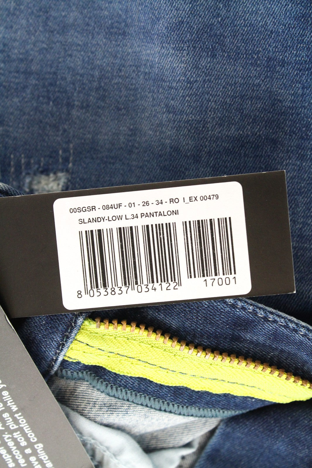 DIESEL Slandy-Low 084UF D.N.A. Women's W26/L34 Skinny Jeans Wash Distressed