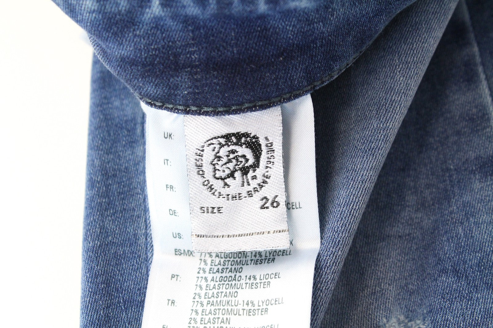 DIESEL Slandy-Low 084UF D.N.A. Women's W26/L34 Skinny Jeans Wash Distressed