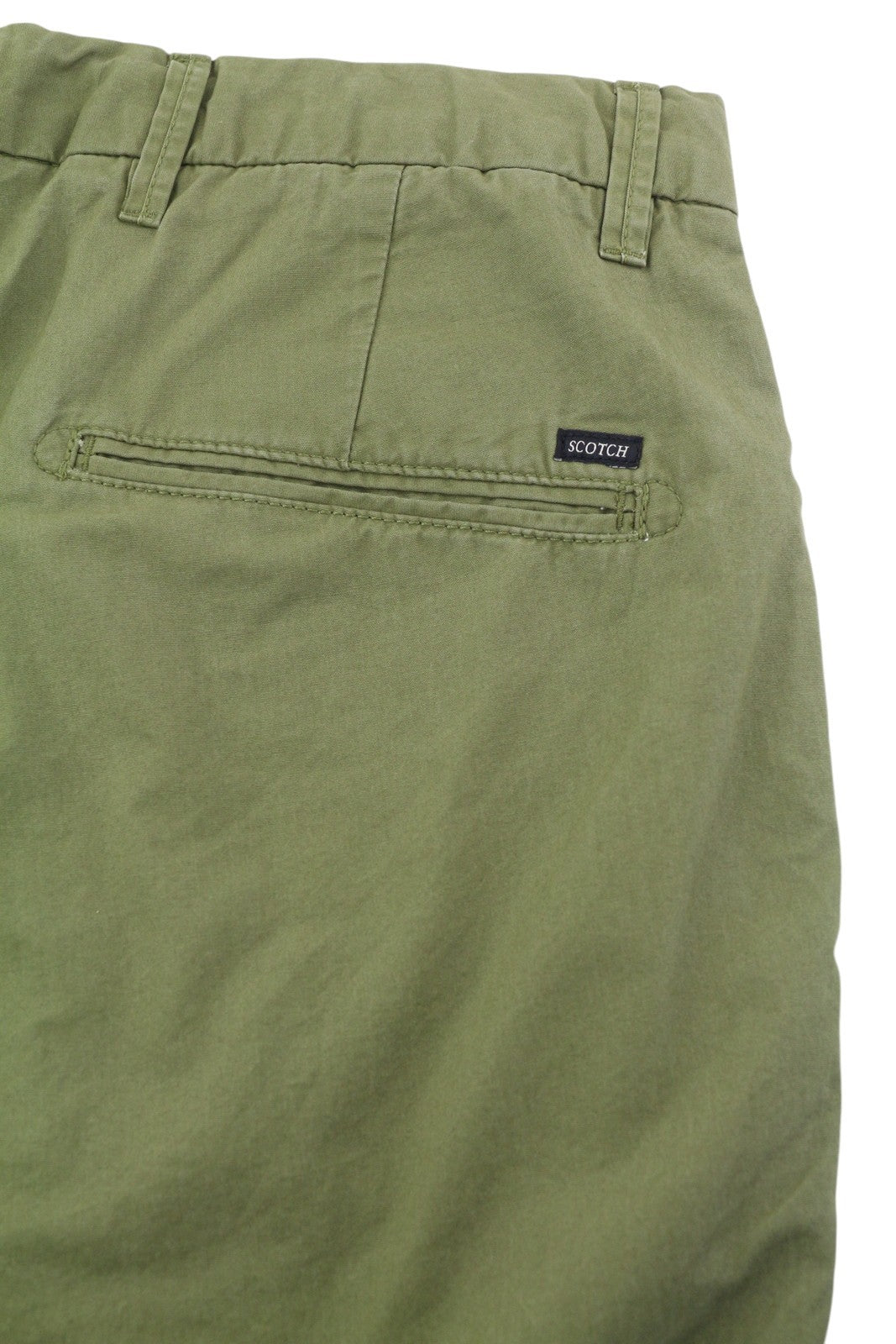 SCOTCH & SODA Men Shorts W28 Chino Green Zipper 5-Design Pockets Logo Casual