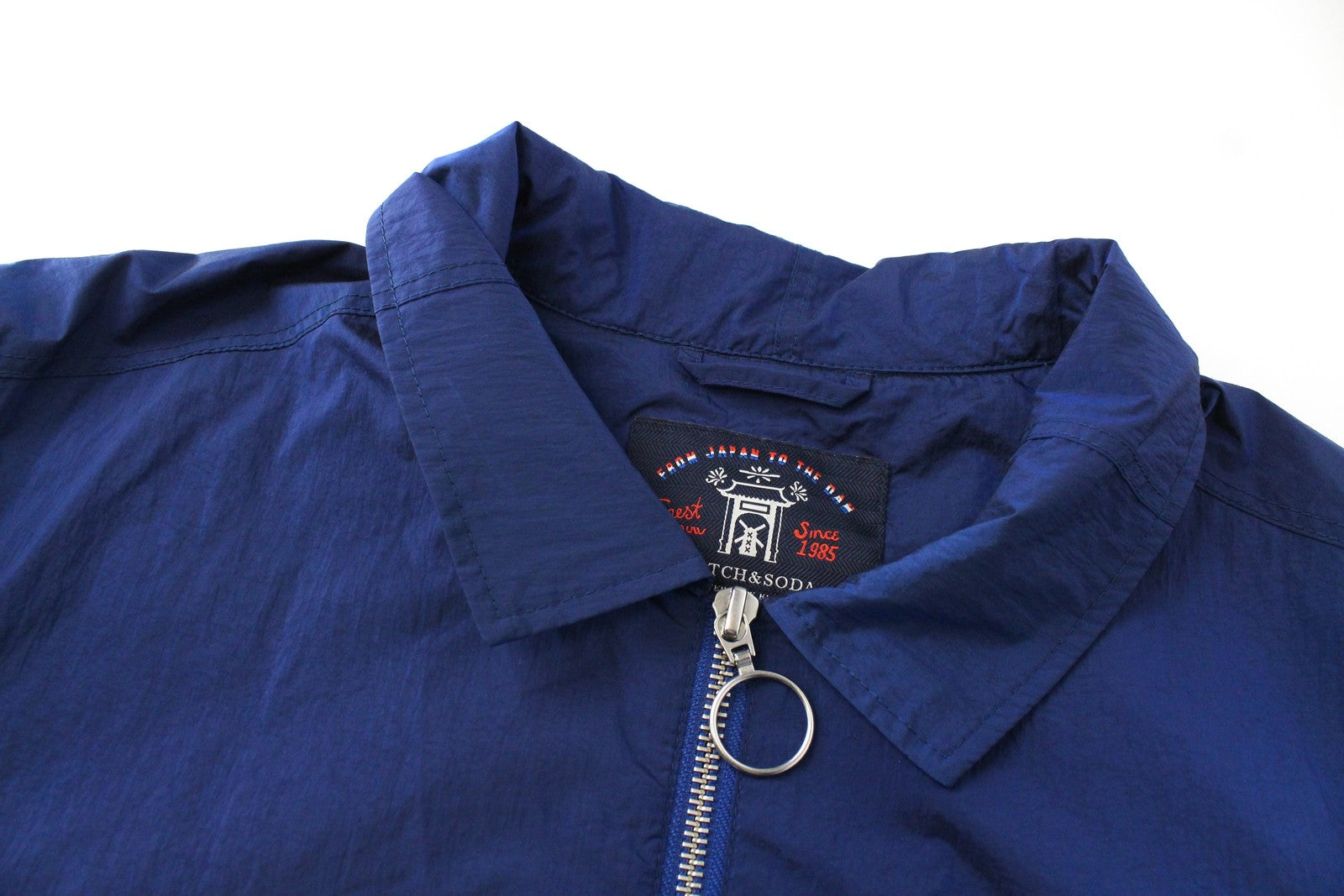 SCOTCH & SODA  Couture ~L Blue Mens Jacket Light Collared Long Sleeve Zip