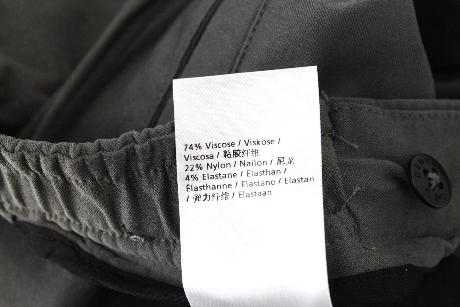 DENHAM Preston Women's S Trousers Classic Chino Zip High Stretch Grey