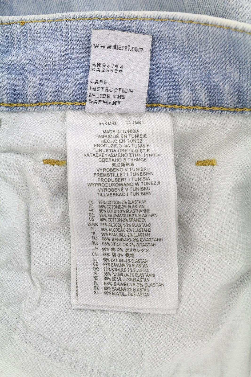 DIESEL 2019 D-Strukt 0GDAM Mens Jeans W31/L34 Slim  Mid Waist Washed Blue