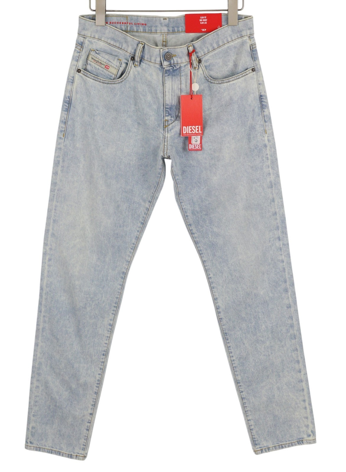 DIESEL 2019 D-Strukt 0GDAM Mens Jeans W31/L34 Slim  Mid Waist Washed Blue