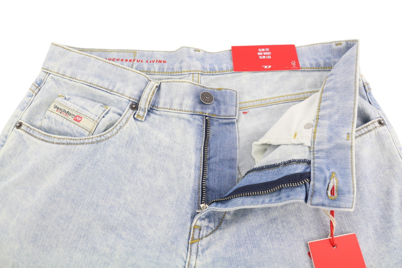 DIESEL 2019 D-Strukt 0GDAM Mens Jeans W31/L34 Slim  Mid Waist Washed Blue