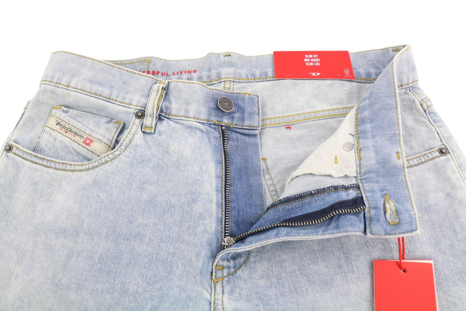 DIESEL 2019 D-Strukt 0GDAM Mens Jeans W30/L34 Slim  Mid Waist Washed