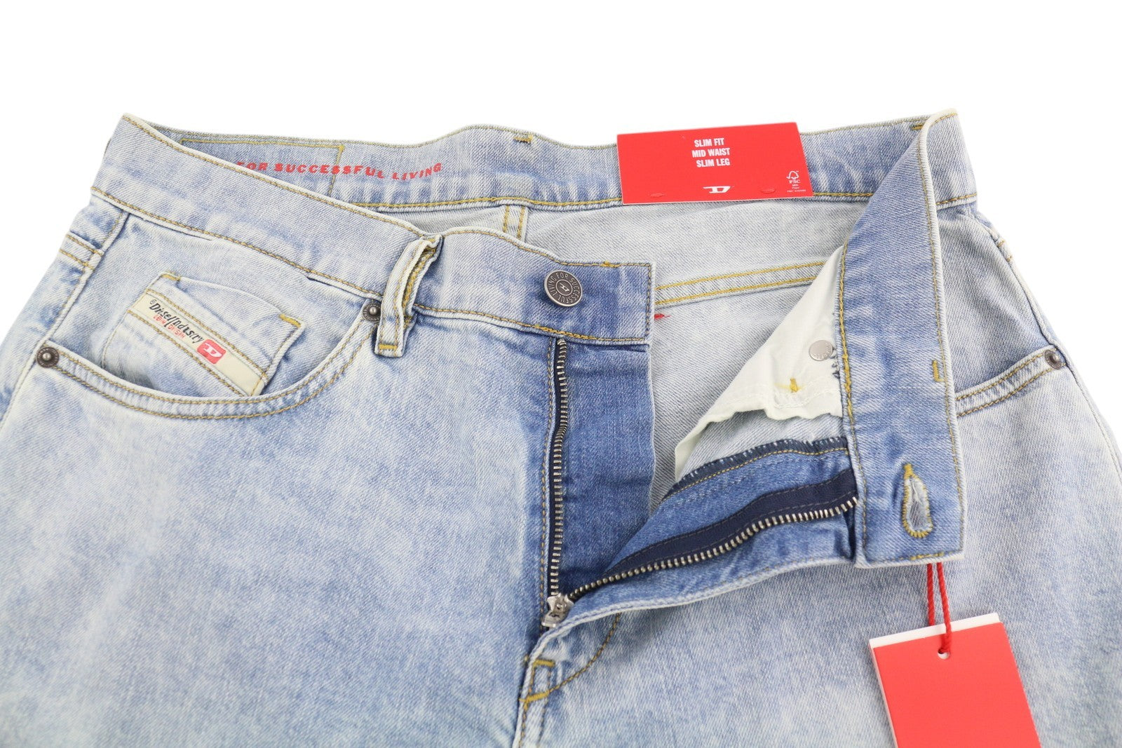 DIESEL 2019 D-Strukt 0GDAM Mens Jeans W30/L34 Slim Leg Mid Waist Washed