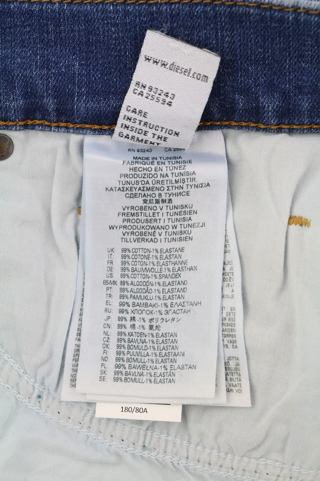 DIESEL D-Luster 009ZR Mens Jeans W30/L30 Slim  Stretch Buttoned Washed Blue