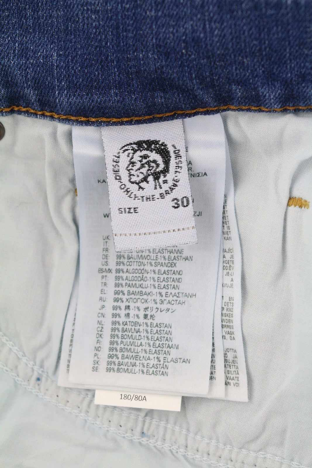 DIESEL D-Luster 009ZR Mens Jeans W30/L30 Slim  Stretch Buttoned Washed Blue