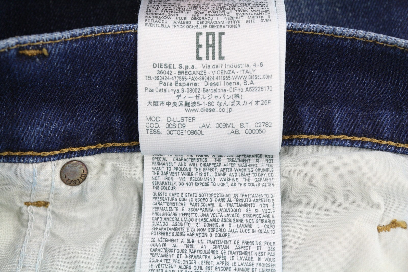 DIESEL D-Luster 009ML Mens Jeans W30/L32 Slim  Stretch Buttoned Blue