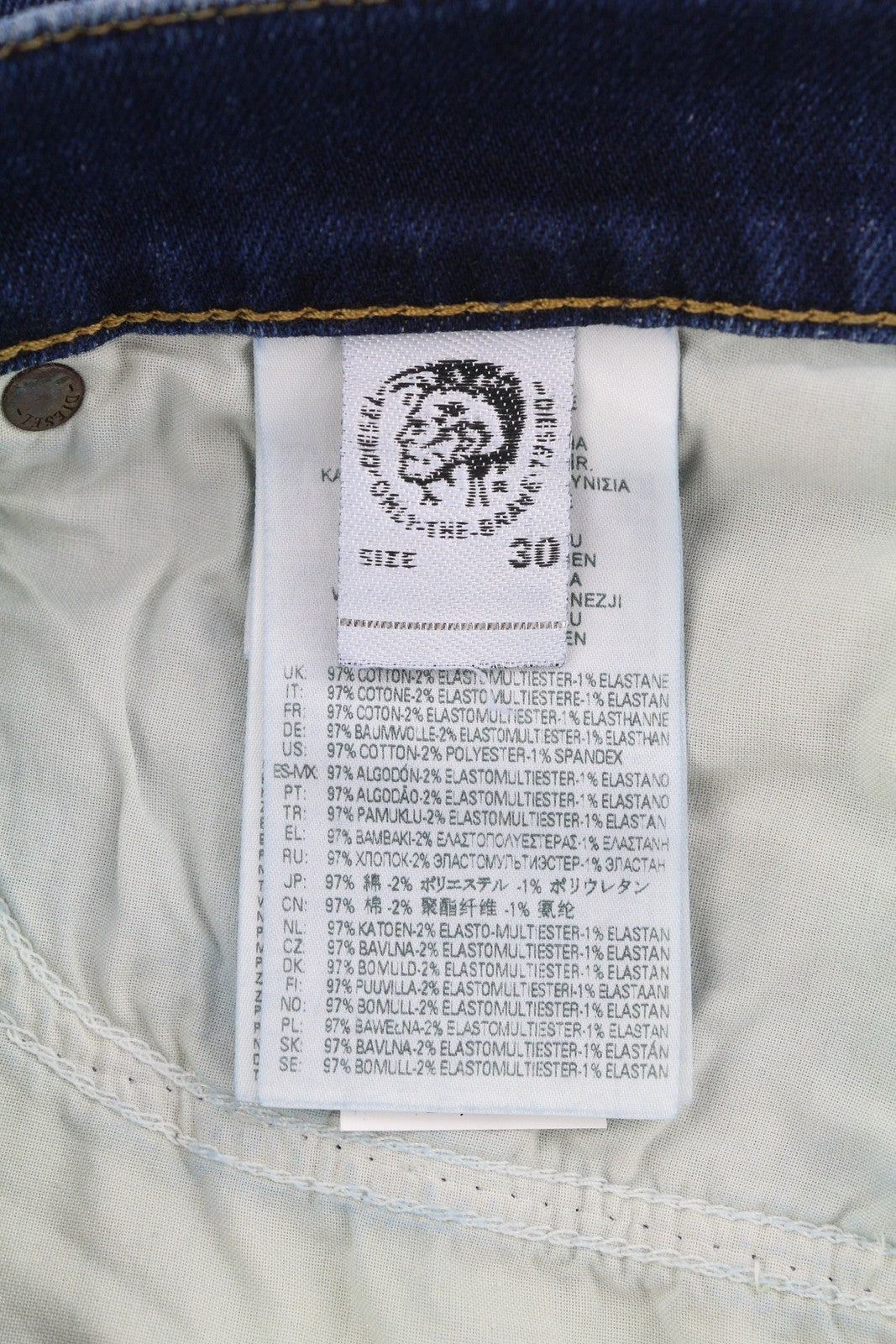 DIESEL D-Luster 009ML Mens Jeans W30/L32 Slim  Stretch Buttoned Blue