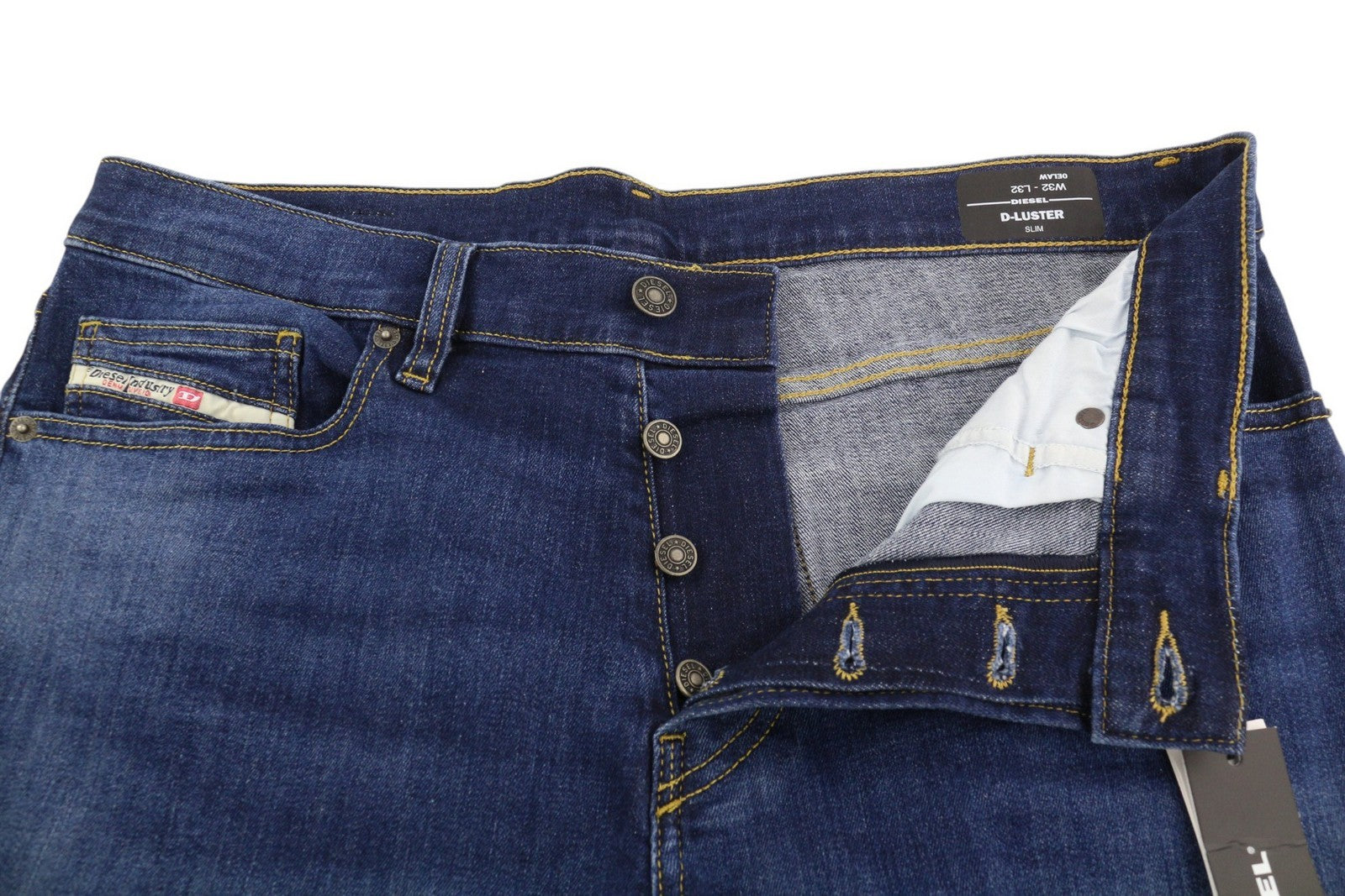 DIESEL D-Luster 0ELAW Mens Jeans W32/L32 Slim  Buttoned Washed  Blue