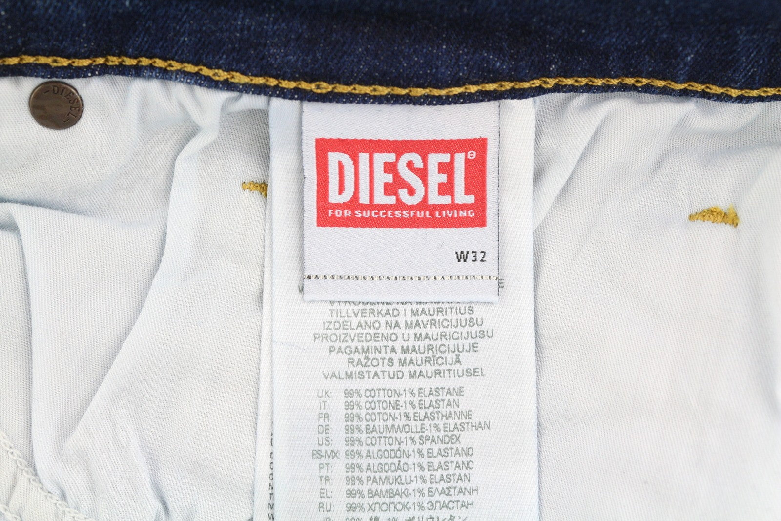 DIESEL D-Luster 0ELAW Mens Jeans W32/L32 Slim  Buttoned Washed  Blue