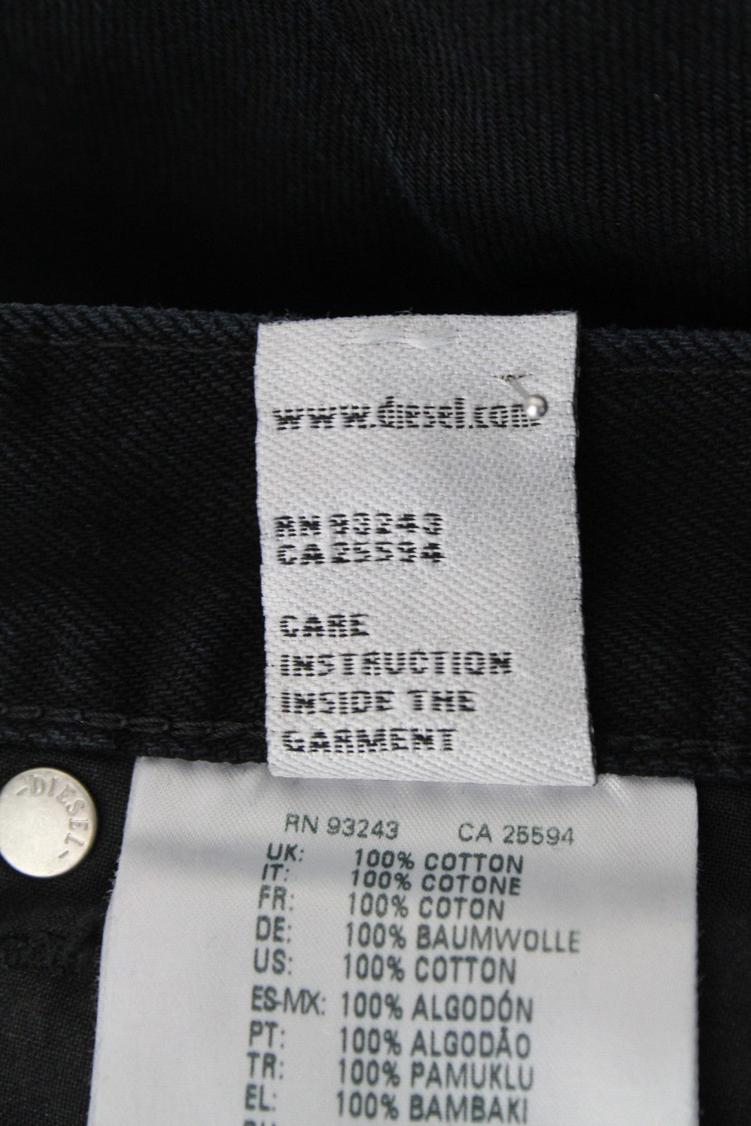 DIESEL Niclah-F 084TC Women's W25/L32 High Waisted Straight Jeans Distressed