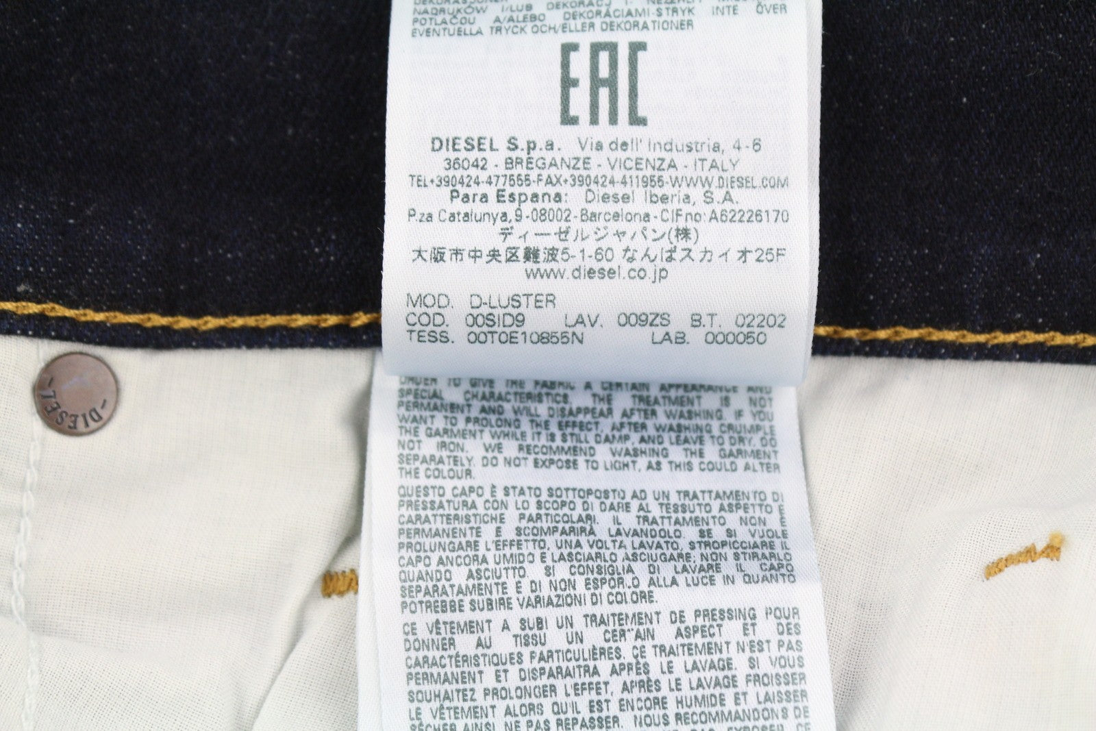 DIESEL D-Luster 009ZS Mens Jeans W31/L32 Slim  Stretch Buttoned Blue