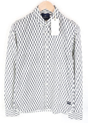 SCOTCH & SODA Men Shirt M Spread Collared Twill Casual Abstract Patterned