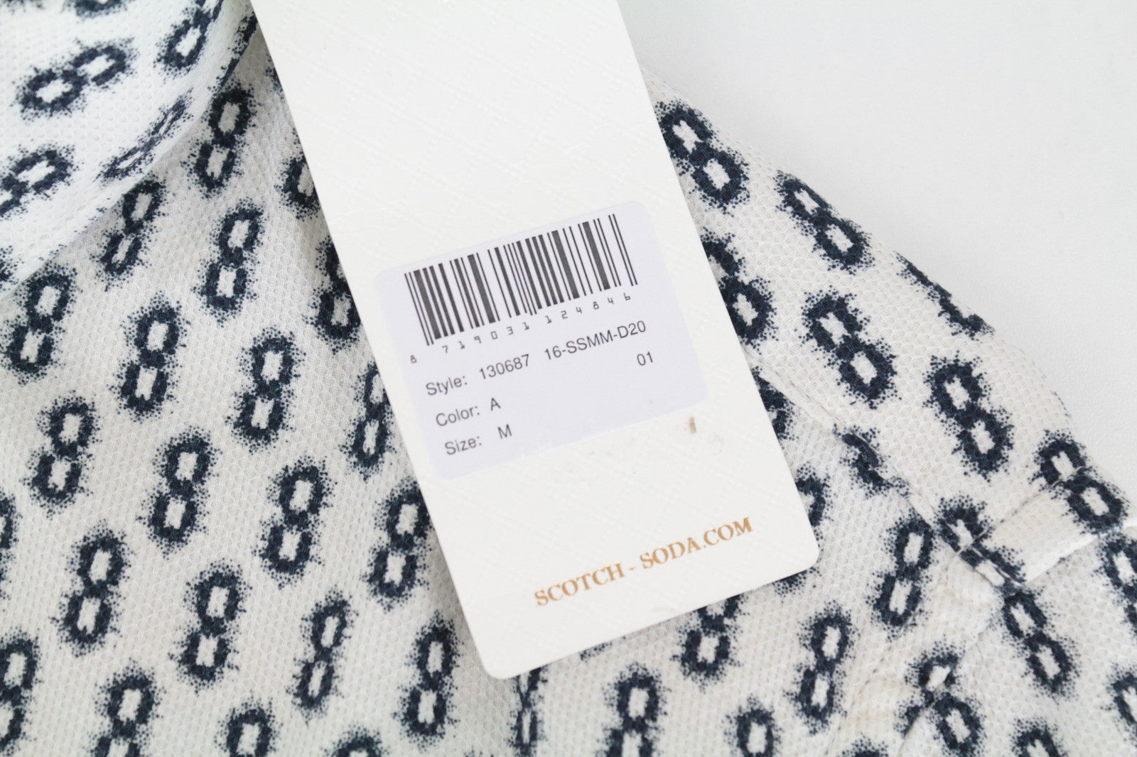 SCOTCH & SODA Men Shirt M Spread Collared Twill Casual Abstract Patterned