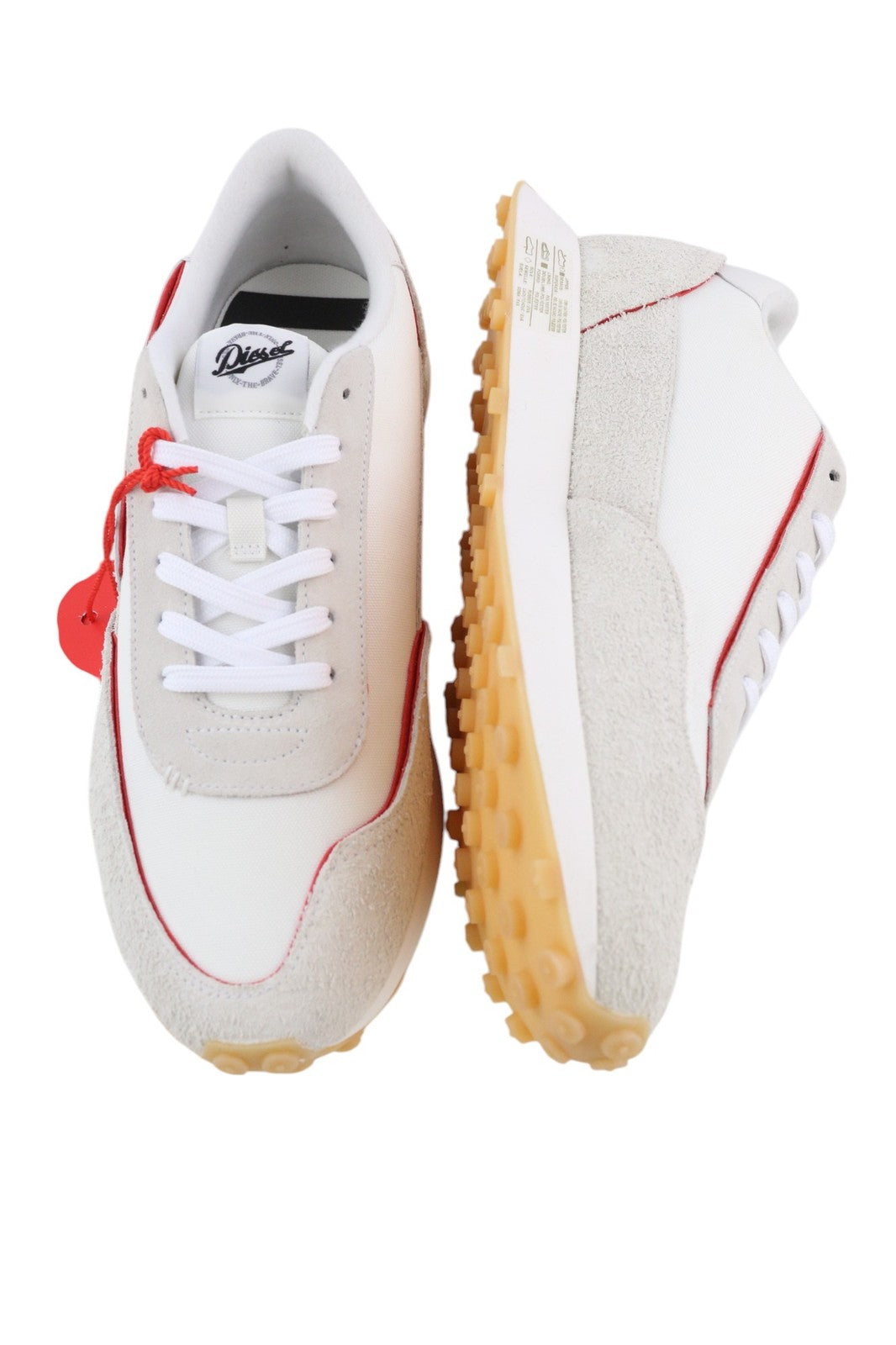 DIESEL S-Racer LC Mens Sneakers EU45 Light White Leather Laced RRP€195 Trainers