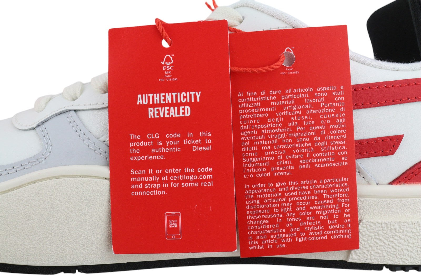 DIESEL S-Ukiyo Low Mens Sneakers EU44 Light Cow Leather Lace Up RRP€195