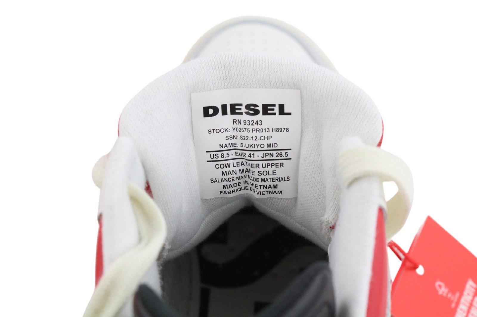 DIESEL S-Ukiyo Mid Mens Sneakers EU41 Light Leather Lace Up RRP€140 Trainers