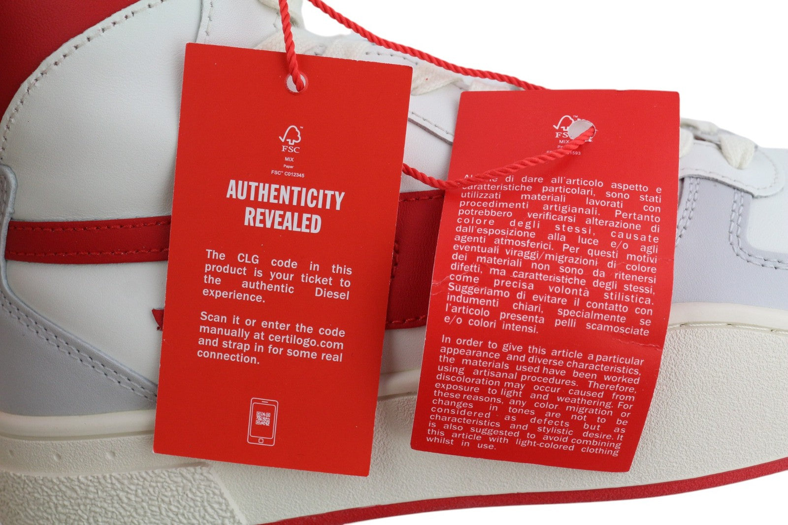 DIESEL S-Ukiyo Mid Mens Sneakers EU41 Light Leather Lace Up RRP€140 Trainers