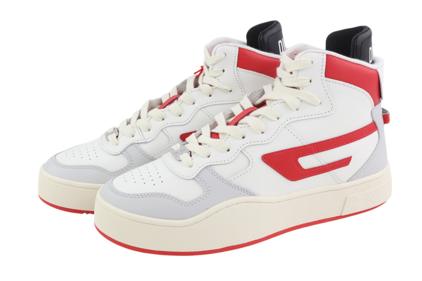 DIESEL S-Ukiyo Mid Mens Sneakers EU41 Light Leather Lace Up RRP€140 Trainers