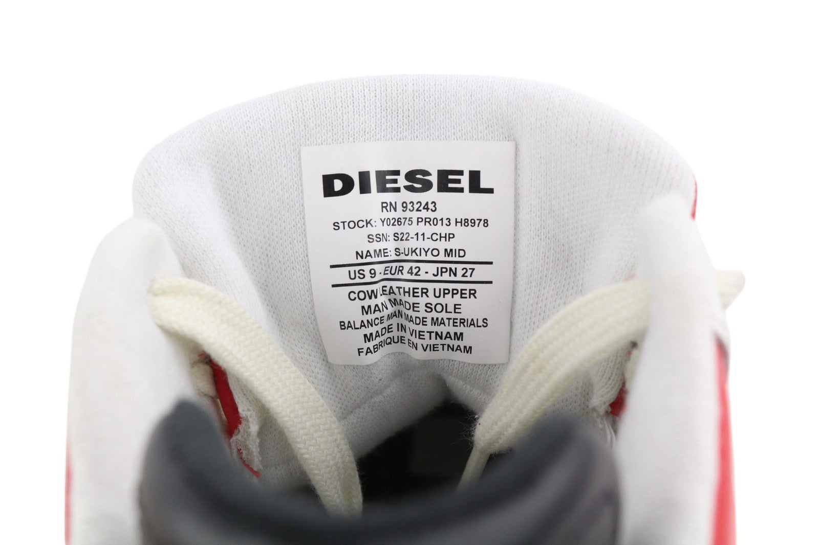 DIESEL S-Ukiyo Mid Mens Sneakers EU42 Light Cow Leather Trainers RRP140