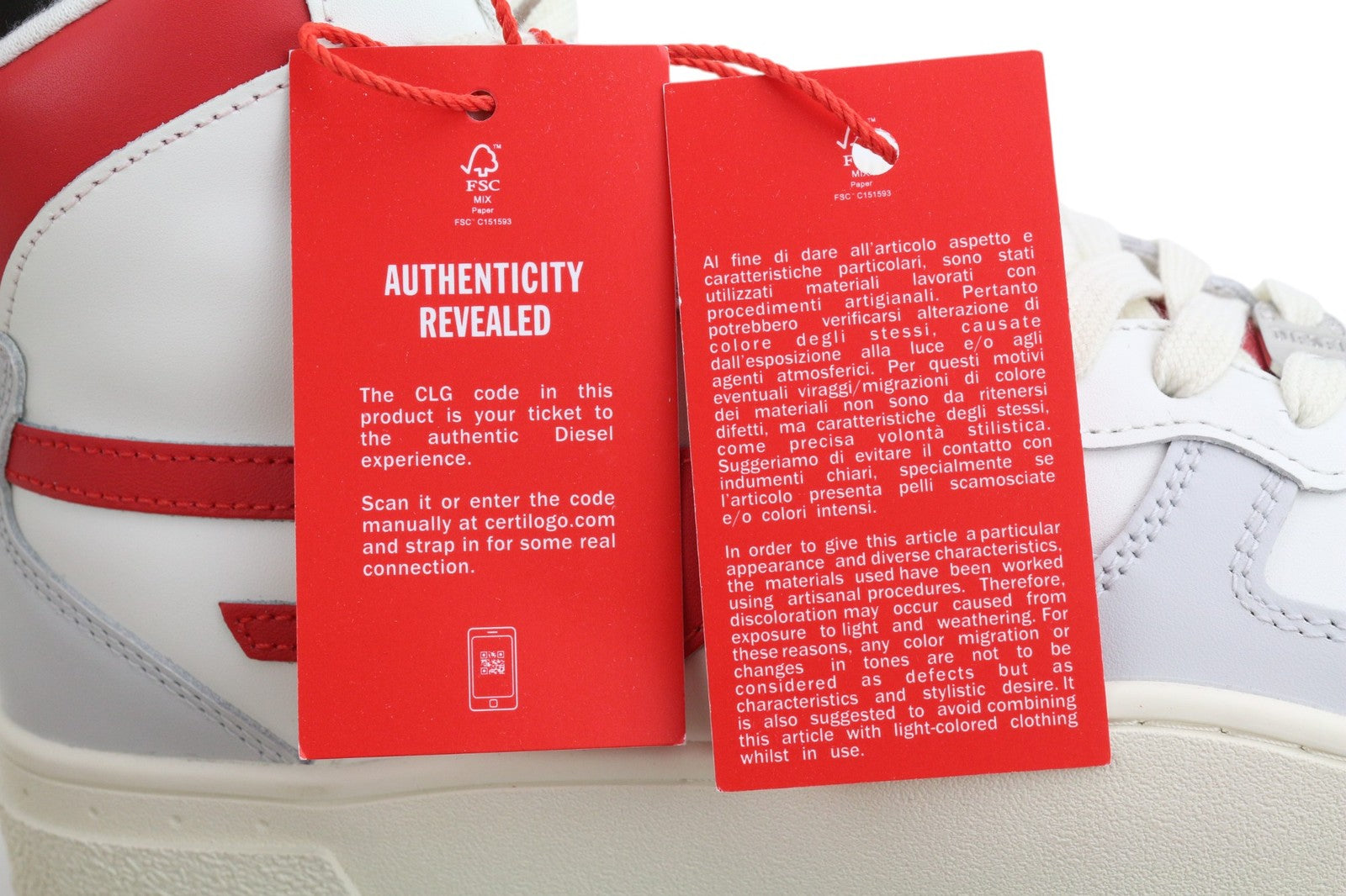 DIESEL S-Ukiyo Mid Mens Sneakers EU42 Light Cow Leather Trainers RRP140