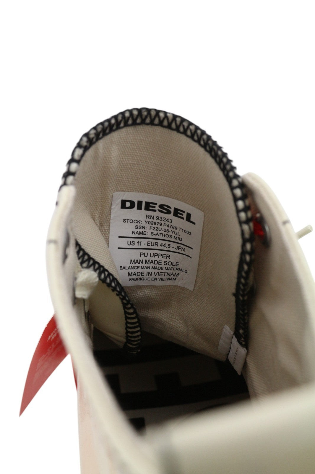 DIESEL S-Athos Mid Mens Sneakers EU44.5 Coated RRP€175 Almond Toe Trainers