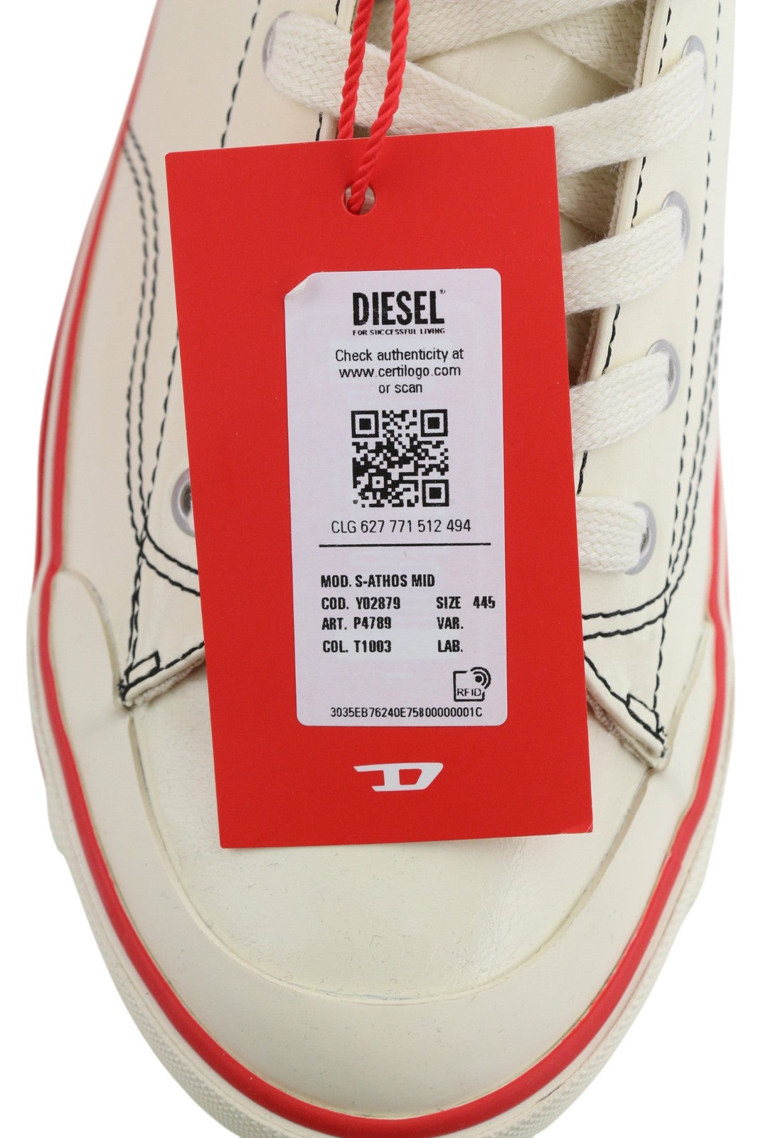 DIESEL S-Athos Mid Mens Sneakers EU44.5 Coated RRP€175 Almond Toe Trainers