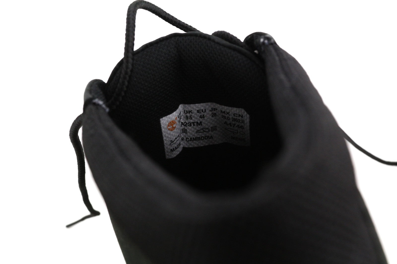 TIMBERLAND A23TM Mens Boots EU44/45 Black Leather Almond Toe Ankle Lace Up