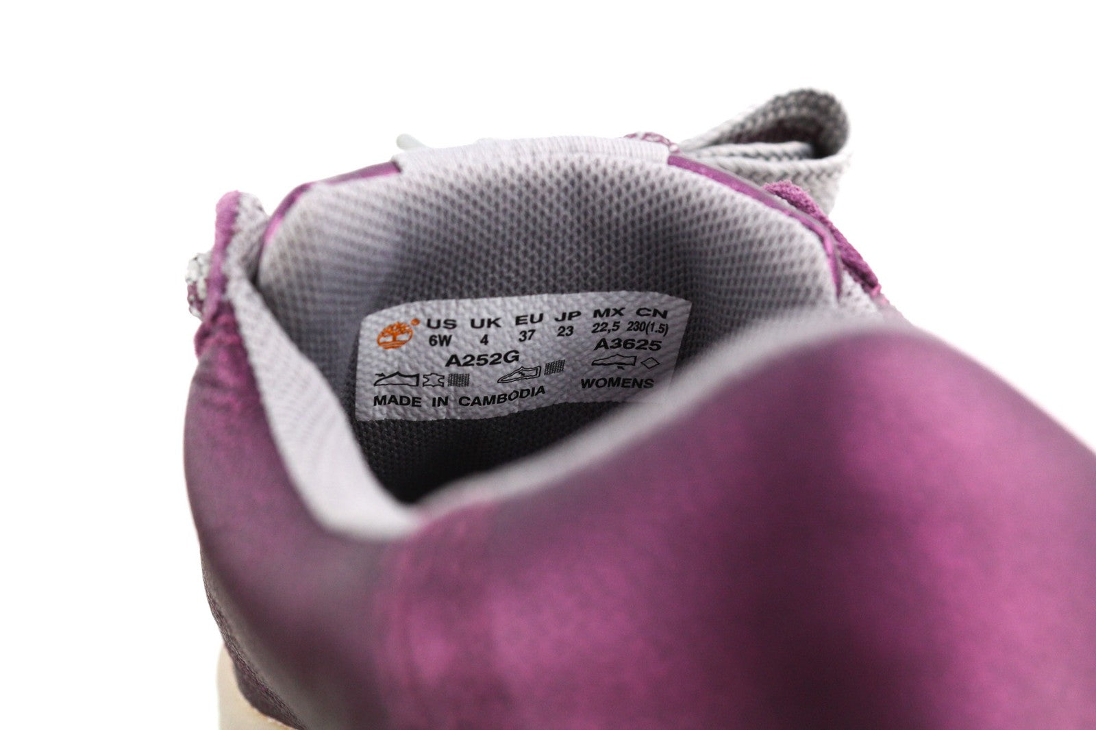 TIMBERLAND A252G Womens Sneakers EU37 EU38 Shiny Purple Leather Low Top Lace Up