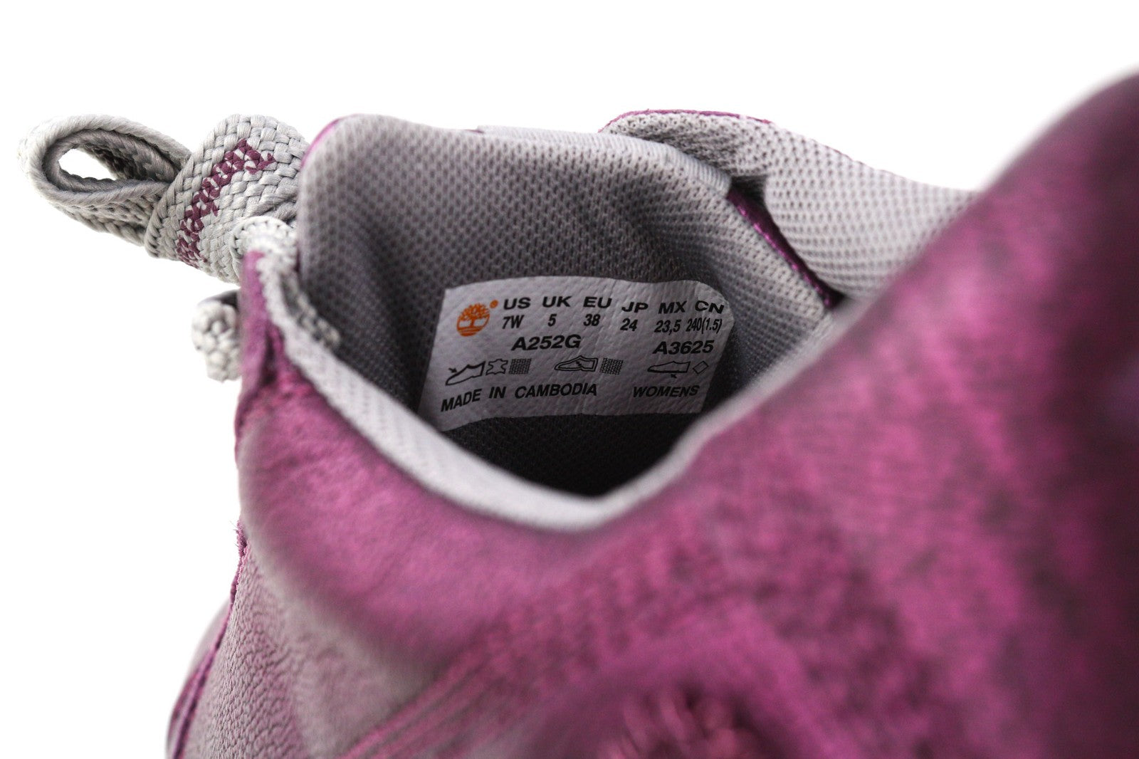 TIMBERLAND A252G Womens Sneakers EU37 EU38 Shiny Purple Leather Low Top Lace Up