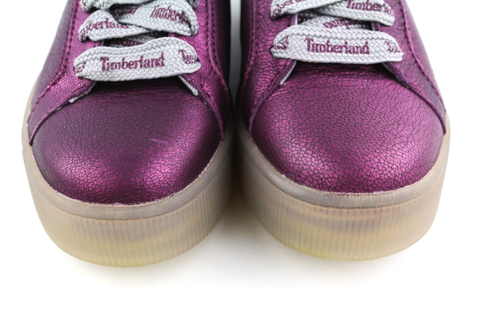 TIMBERLAND A252G Womens Sneakers EU37 EU38 Shiny Purple Leather Low Top Lace Up