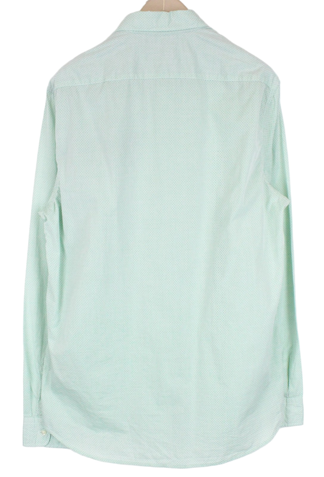 SCOTCH & SODA Men's 2XL Shirt Green Twill Polka Dot Button-Up Pocket Square