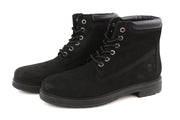 TIMBERLAND Women Boots EU39.5/40 Black Leather Almond Toe Ankle Waterproof