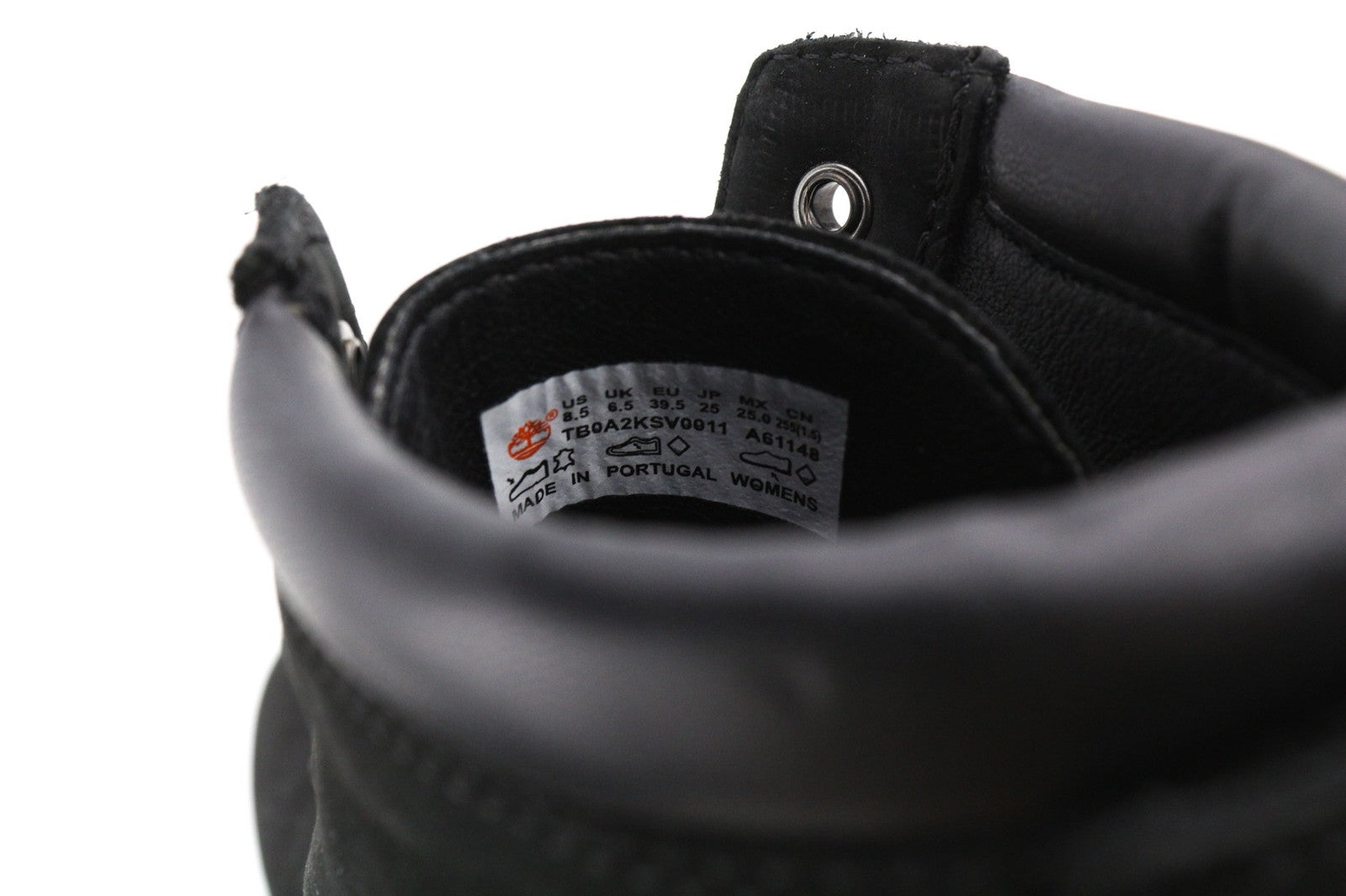 TIMBERLAND Women Boots EU39.5/40 Black Leather Almond Toe Ankle Waterproof