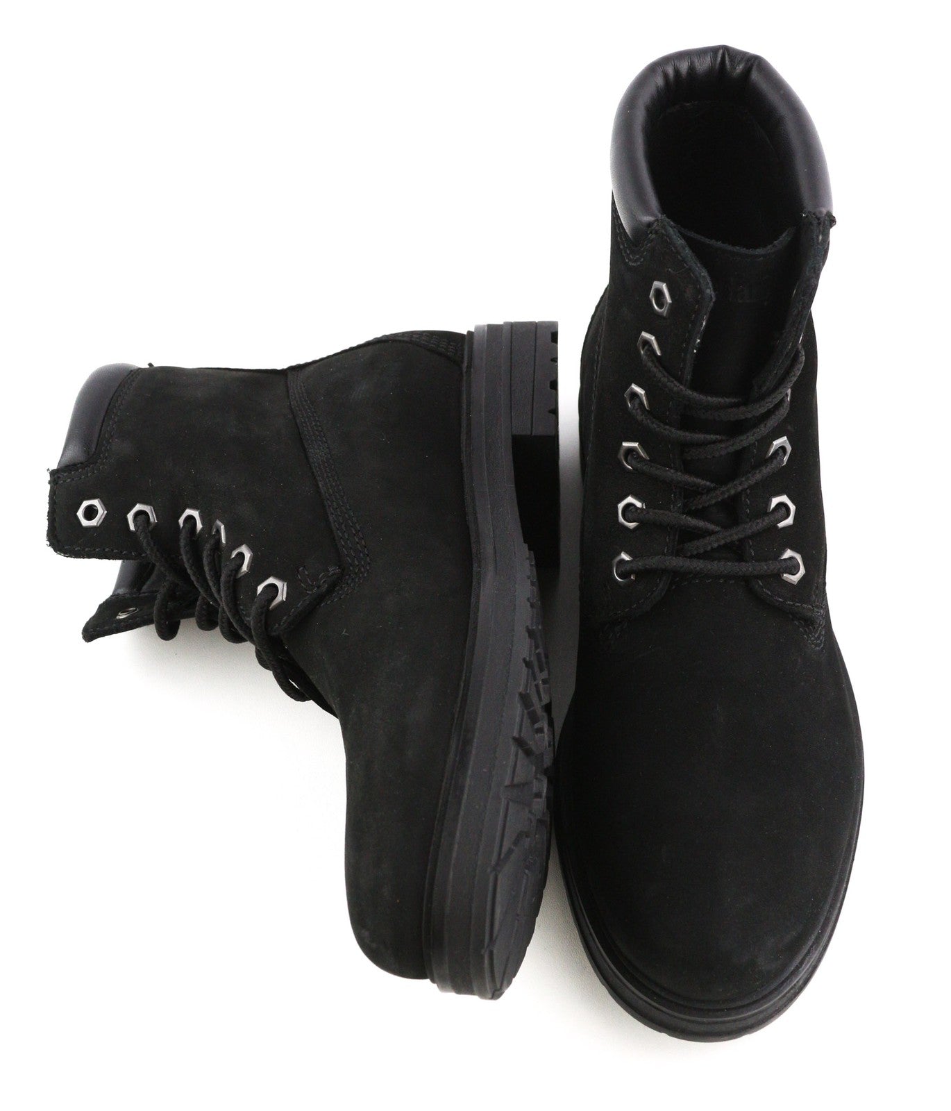 TIMBERLAND Women Boots EU39.5/40 Black Leather Almond Toe Ankle Waterproof