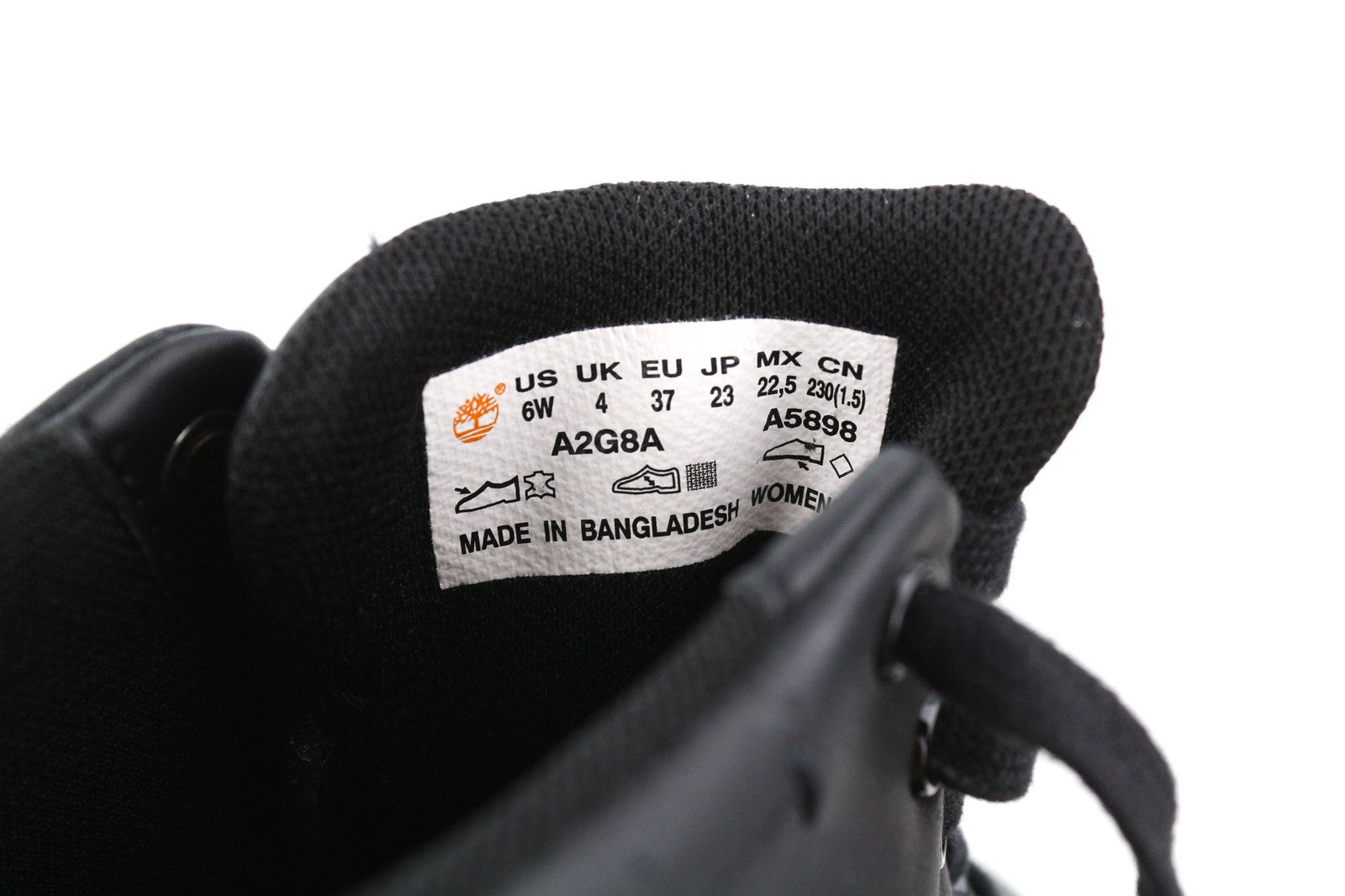 TIMBERLAND A2G8A Womens Sneakers EU37-EU38 Black Leather Low Top ReBOTL