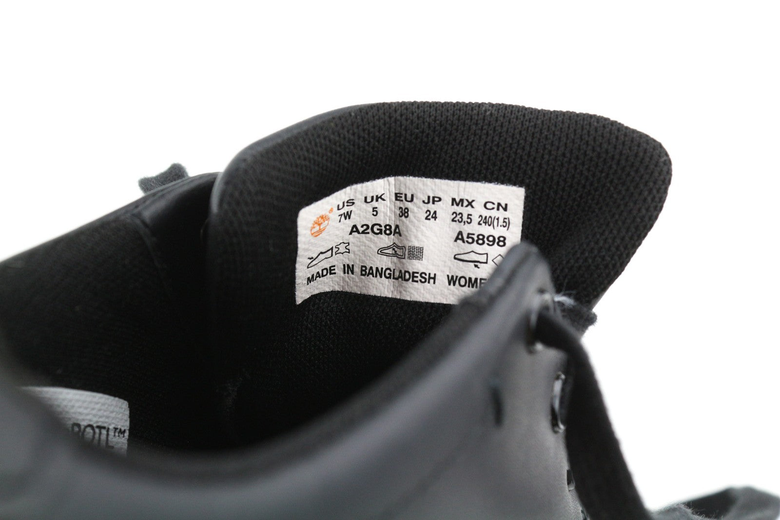 TIMBERLAND A2G8A Womens Sneakers EU37-EU38 Black Leather Low Top ReBOTL